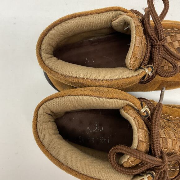 Double Barrel Boots Child Toddler Size 7 Brown Chukka Moccasin Tie Laces Dbl - Picture 7 of 11